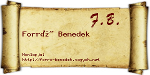 Forró Benedek névjegykártya