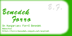 benedek forro business card