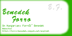 benedek forro business card